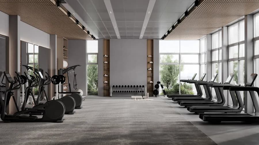 A bright modern gym studio